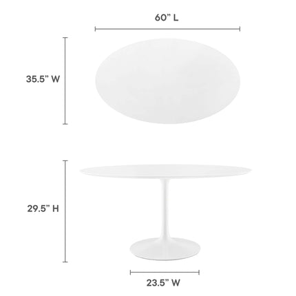 Modway EEI-1121 Lippa 60" Oval Wood Dining Table Modway