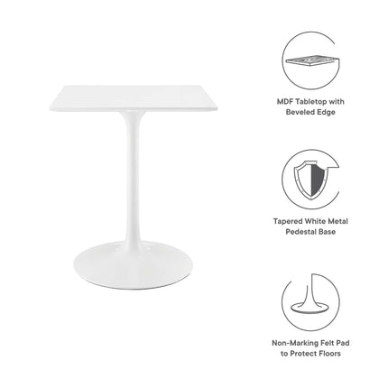 Modway EEI-1122 Lippa 24" Square Wood Dining Table Modway