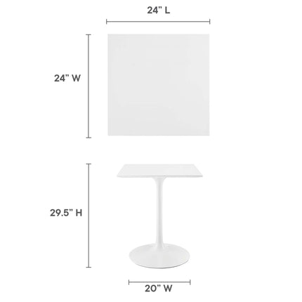 Modway EEI-1122 Lippa 24" Square Wood Dining Table Modway
