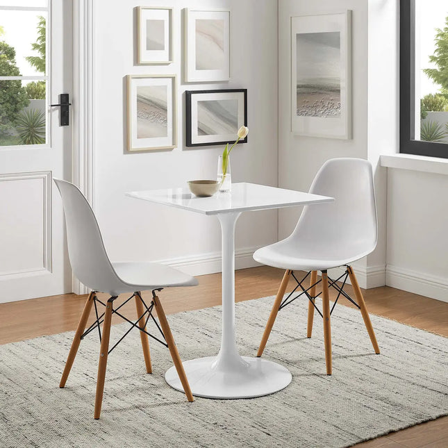 Modway EEI-1122-WHI Lippa 24" Square Wood Dining Table White Modway