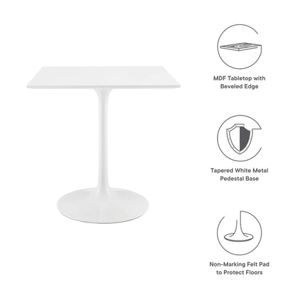 Modway EEI-1123 Lippa 28" Square Wood Dining Table Modway