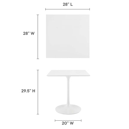 Modway EEI-1123 Lippa 28" Square Wood Dining Table Modway