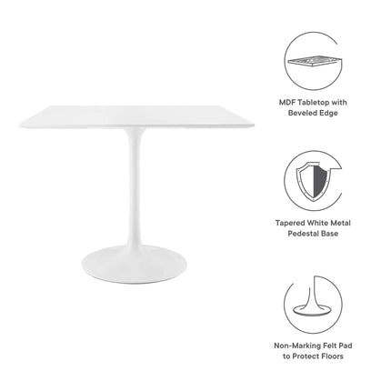 Modway EEI-1124 Lippa 36" Square Wood Dining Table Modway