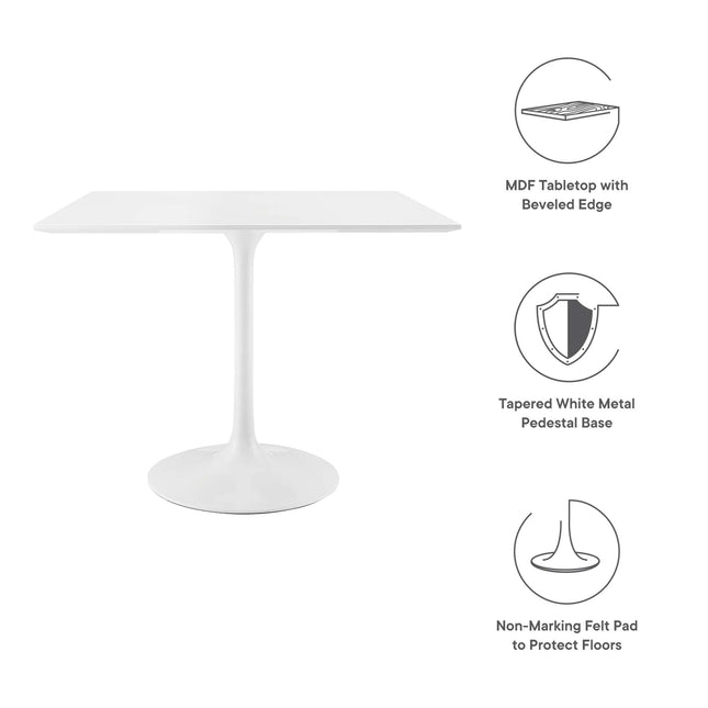 Modway EEI-1124 Lippa 36" Square Wood Dining Table Modway