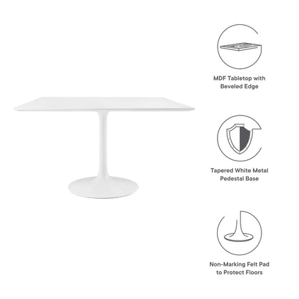 Modway EEI-1125 Lippa 48" Square Wood Dining Table Modway