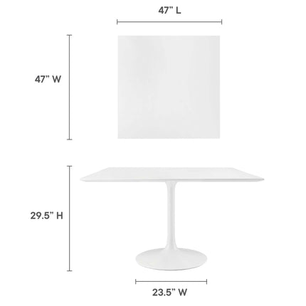 Modway EEI-1125 Lippa 48" Square Wood Dining Table Modway