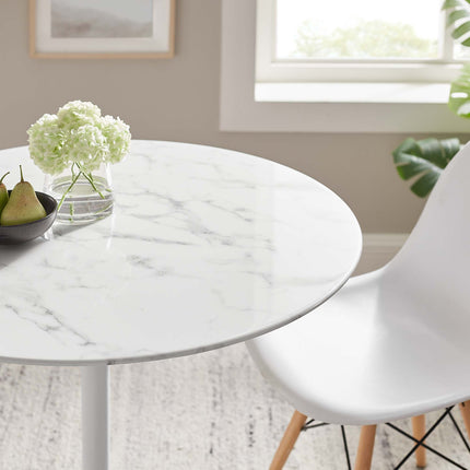 Modway EEI-1129 Lippa 36" Round Faux Marble Dining Table Modway