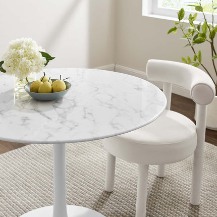 Modway EEI-1130 Lippa 40" Round Faux Marble Dining Table Modway