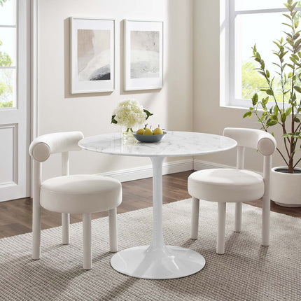 Modway EEI-1130 Lippa 40" Round Faux Marble Dining Table Modway