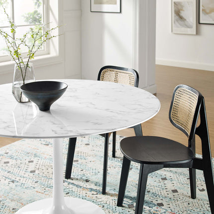 Modway EEI-1131 Lippa 48" Round Faux Marble Dining Table Modway