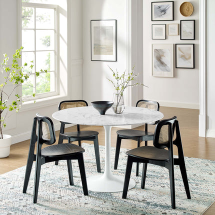 Modway EEI-1131 Lippa 48" Round Faux Marble Dining Table Modway