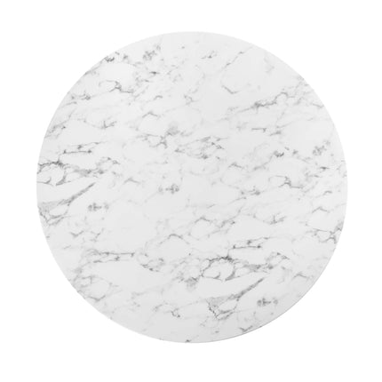 Modway EEI-1132 Lippa 54" Round Faux Marble Dining Table Modway