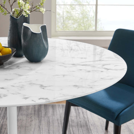 Modway EEI-1132 Lippa 54" Round Faux Marble Dining Table Modway