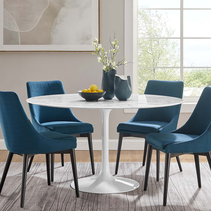 Modway EEI-1132 Lippa 54" Round Faux Marble Dining Table Modway