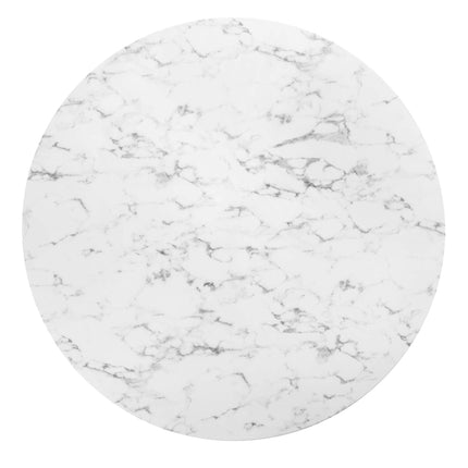 Modway EEI-1133 Lippa 60" Round Faux Marble Dining Table Modway
