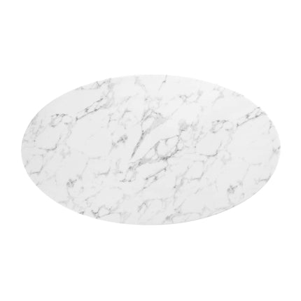 Modway EEI-1134 Lippa 54" Oval Faux Marble Dining Table Modway