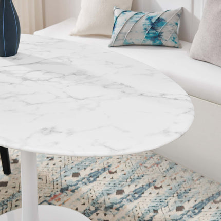 Modway EEI-1134 Lippa 54" Oval Faux Marble Dining Table Modway