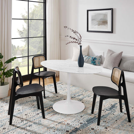 Modway EEI-1134 Lippa 54" Oval Faux Marble Dining Table Modway