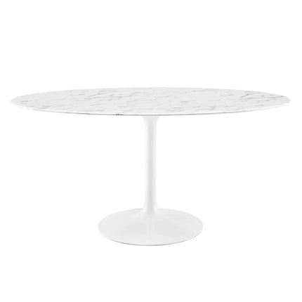 Modway EEI-1135 Lippa 60" Oval Faux Marble Dining Table Modway