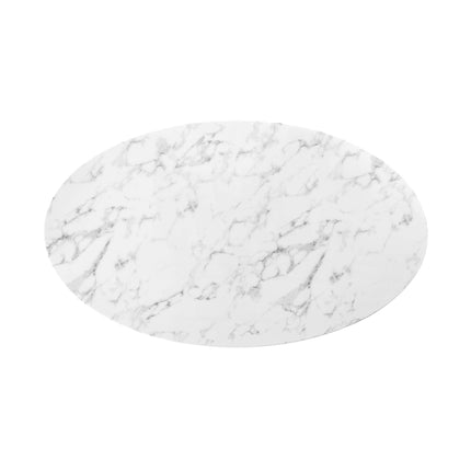 Modway EEI-1135 Lippa 60" Oval Faux Marble Dining Table Modway