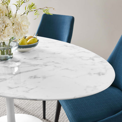 Modway EEI-1135 Lippa 60" Oval Faux Marble Dining Table Modway