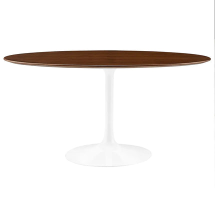 Modway EEI-1138-WAL Lippa 60" Oval Wood Dining Table Walnut Modway