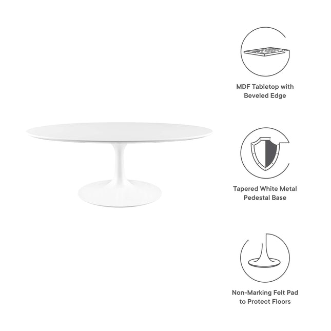 Modway EEI-1139 Lippa 42" Oval Wood Coffee Table Modway