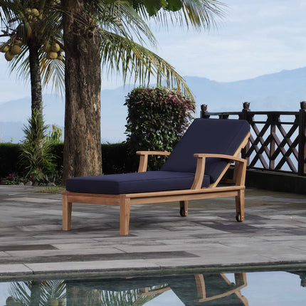 Modway EEI-1151 Marina Outdoor Patio Teak Single Chaise Modway