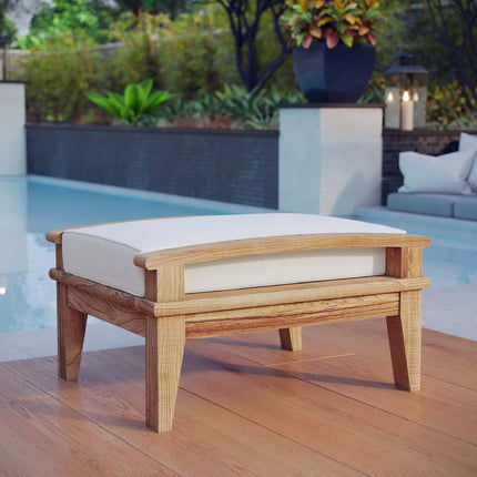 Modway EEI-1152 Marina Outdoor Patio Teak Ottoman Modway
