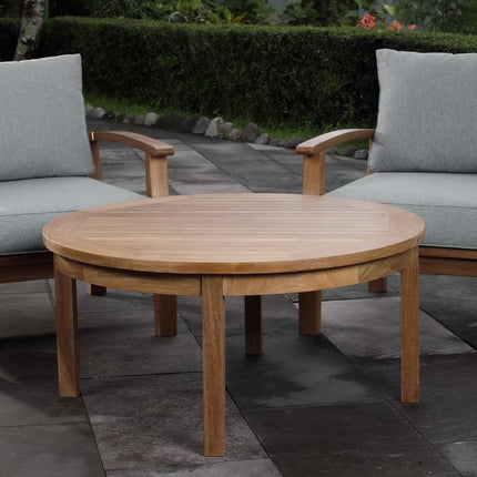 Modway EEI-1153 Marina Outdoor Patio Teak Round Coffee Table Modway