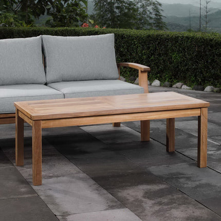 Modway EEI-1154 Marina Outdoor Patio Teak Rectangle Coffee Table Modway