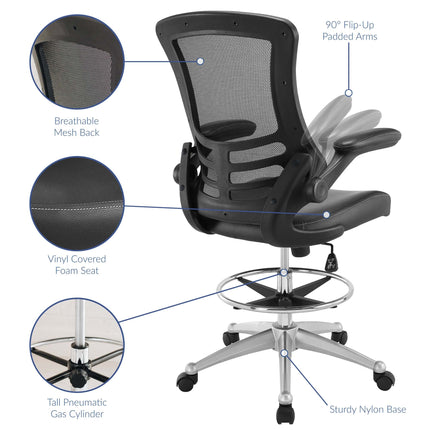 Modway EEI-1422 Attainment Vinyl Drafting Chair Modway