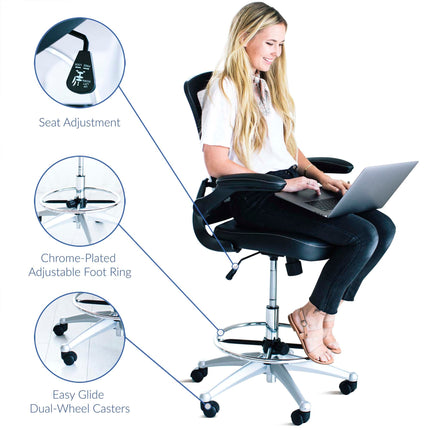 Modway EEI-1422 Attainment Vinyl Drafting Chair Modway