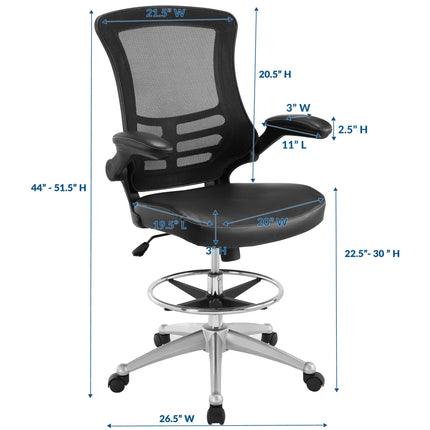 Modway EEI-1422 Attainment Vinyl Drafting Chair Modway