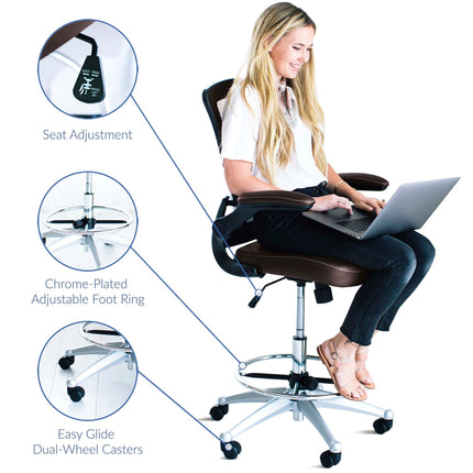 Modway EEI-1422 Attainment Vinyl Drafting Chair Modway