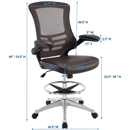 Modway EEI-1422 Attainment Vinyl Drafting Chair Modway
