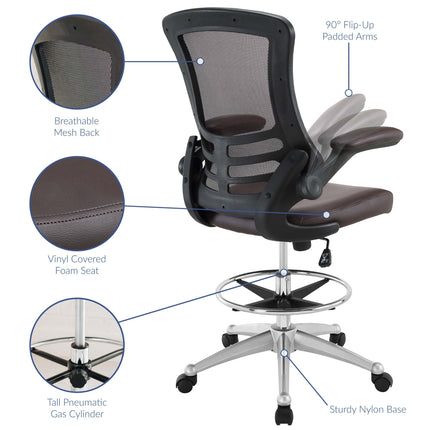 Modway EEI-1422 Attainment Vinyl Drafting Chair Modway