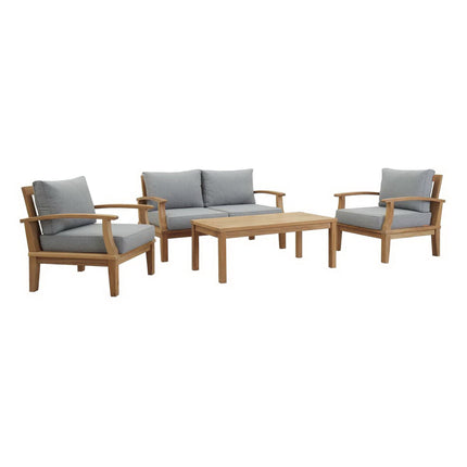 Modway EEI-1469 Marina 4 Piece Outdoor Patio Teak Set Modway