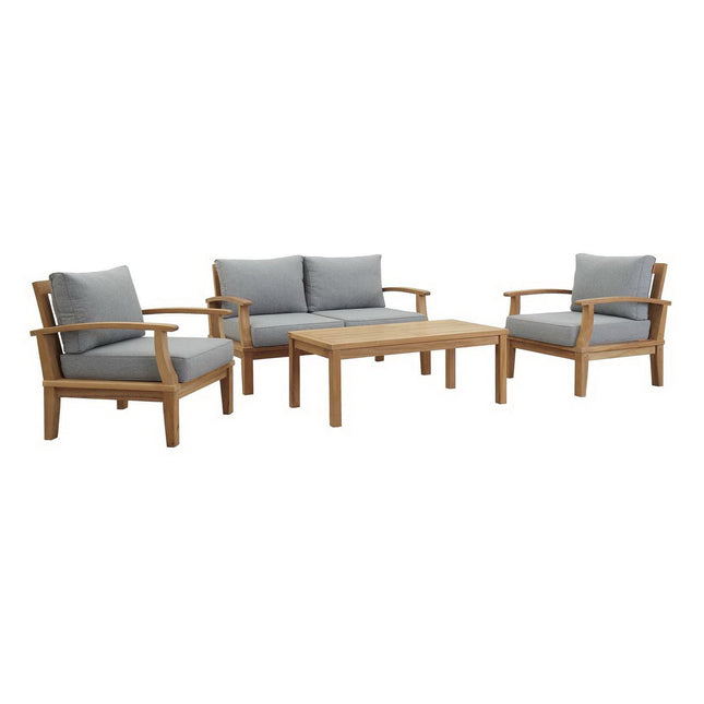 Modway EEI-1469 Marina 4 Piece Outdoor Patio Teak Set Modway