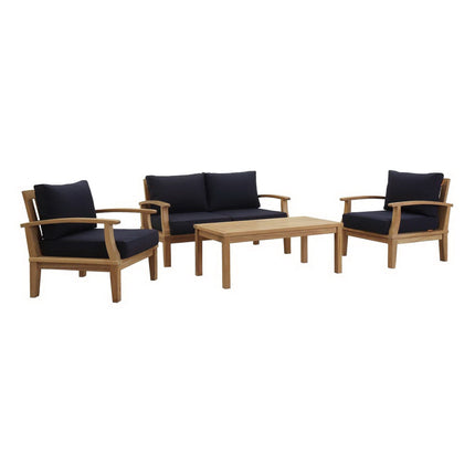Modway EEI-1469 Marina 4 Piece Outdoor Patio Teak Set Modway