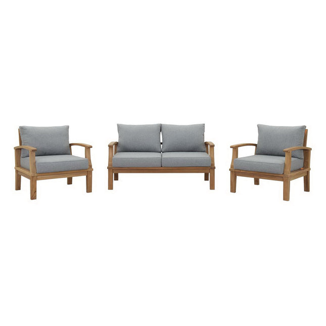 Modway EEI-1470 Marina 3 Piece Outdoor Patio Teak Set Modway