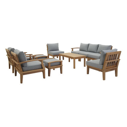 Modway EEI-1480 Marina 10 Piece Outdoor Patio Teak Set Modway