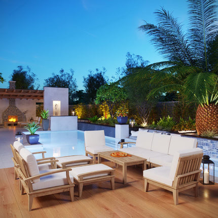 Modway EEI-1480 Marina 10 Piece Outdoor Patio Teak Set Modway