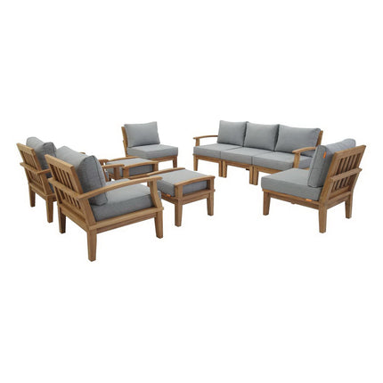 Modway EEI-1488 Marina 9 Piece Outdoor Patio Teak Set Modway
