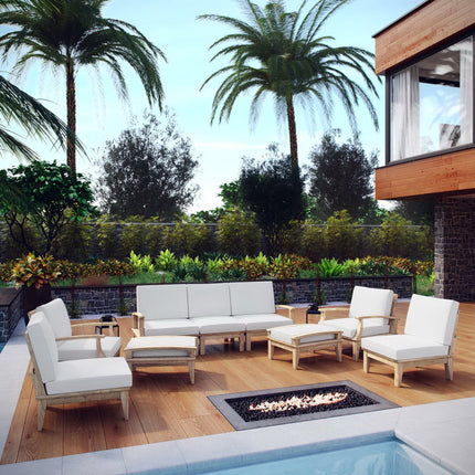 Modway EEI-1488 Marina 9 Piece Outdoor Patio Teak Set Modway