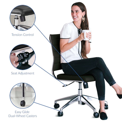 Modway EEI-1525 Jive Armless Mid Back Office Chair Modway