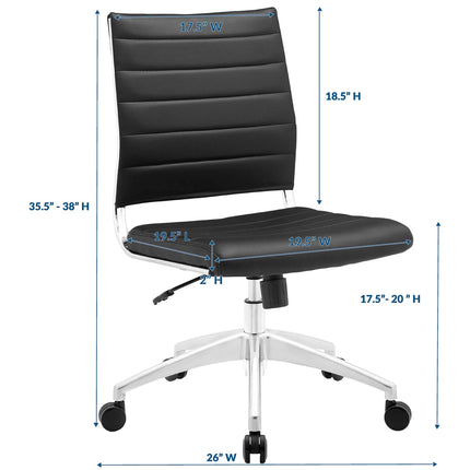 Modway EEI-1525 Jive Armless Mid Back Office Chair Modway