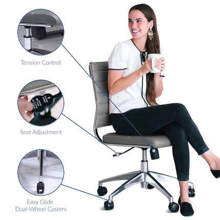 Modway EEI-1525 Jive Armless Mid Back Office Chair Modway