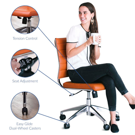 Modway EEI-1525 Jive Armless Mid Back Office Chair Modway