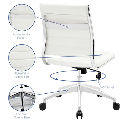 Modway EEI-1525 Jive Armless Mid Back Office Chair Modway